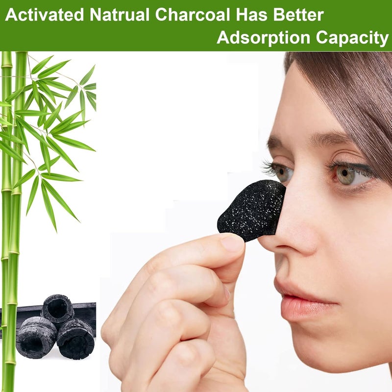 Yecuce ELAIMEI Pore Strips, 80 Pcs, Natural Charcoal Blackhead Remover Strips for All Skin Types, Pore Deep Cleansing & Minimizing Nose Strips, Instant Unclogging - Image 2